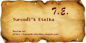 Turcsák Etelka névjegykártya